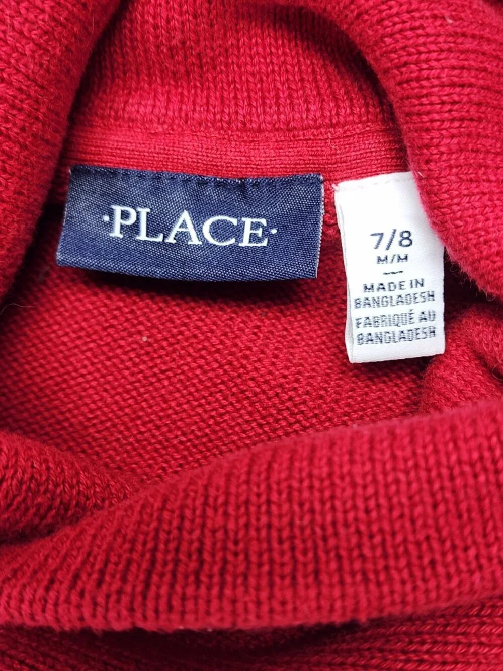 The Childrens Place Knit Sweater Size M(7/8) Red Fair Isle Snowflake Christmas